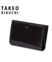 TAKEO KIKUCHI(タケオキクチ)/タケオキクチ 財布 二つ折り財布 ミドルサイズ財布 ミドルウォレット メンズ ブランド レザー 本革 TAKEO KIKUCHI 726615/ブラック