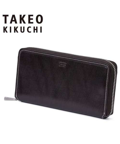 TAKEO KIKUCHI(タケオキクチ)/タケオキクチ 財布 長財布 メンズ ブランド レザー 本革 ラウンドファスナー TAKEO KIKUCHI 726616/ブラック