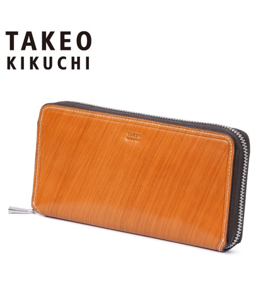 TAKEO KIKUCHI(タケオキクチ)/タケオキクチ 財布 長財布 メンズ ブランド レザー 本革 ラウンドファスナー TAKEO KIKUCHI 726616/キャメル