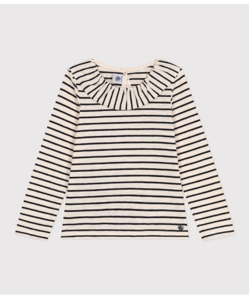 PETIT BATEAU(プチバトー)/ミニマリニエール長袖Ｔシャツ/ホワイト