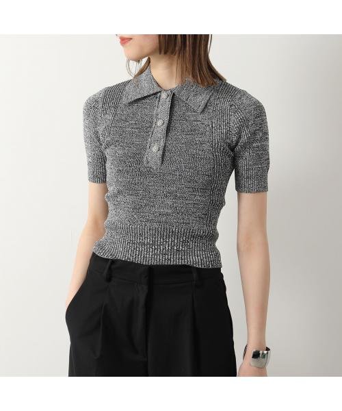 GANNI 半袖 ニット Melange Rib Short Sleeve Polo K2111 2565 人気・おすすめ｜売れ筋商品・話題商品におすすめ 品質チェック済み 安心配送 今月のおすすめ