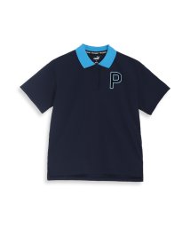 PUMA(プーマ)/ウィメンズ ゴルフストレッチ Pロゴ リラックス 半袖 ポロシャツ/DEEPNAVY