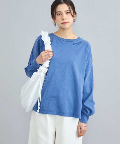 coen(coen)/ピグメントドッキング刺繍Tシャツ/COBALT