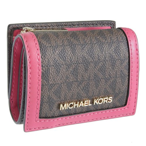 MICHAEL KORS(マイケルコース)/MICHAEL KORS マイケルコース JET SET TRAVELTRI FOLD ZIP WALLET ジェットセット トラベル ジップウォレット エクス/ピンク