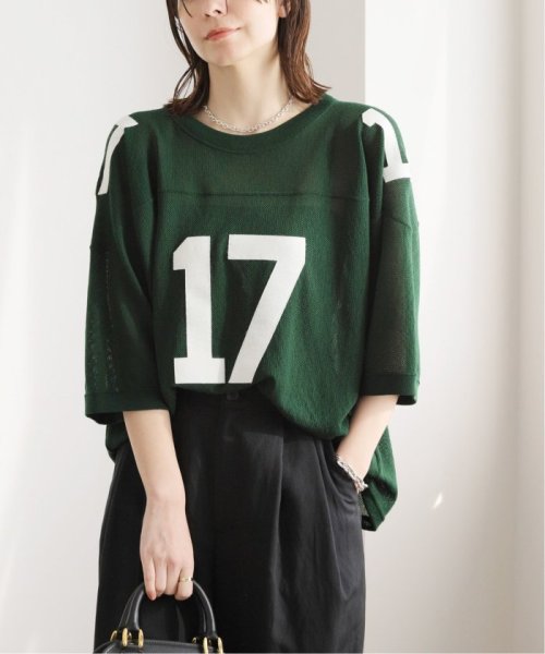 journal standard  L'essage (ジャーナルスタンダード　レサージュ)/【INSCRIRE /アンスクリア】Mesh Football Tee：カットソー/グリーン