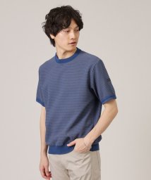 TAKEO KIKUCHI(タケオキクチ)/【Made in JAPAN】和紙 ボーダーニットTシャツ/ブルー（392）