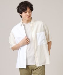 TAKEO KIKUCHI(タケオキクチ)/【Made in JAPAN】パーツブロッキング 半袖シャツ/ホワイト（501）