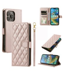 shoppinggo(ショッピングゴー)/アイフォン15 iphone15 pro plus max スマホケース手帳型 カード収納 名入れ 携帯ケース カードポケット付き 大人女子 スタンド機能/ピンク