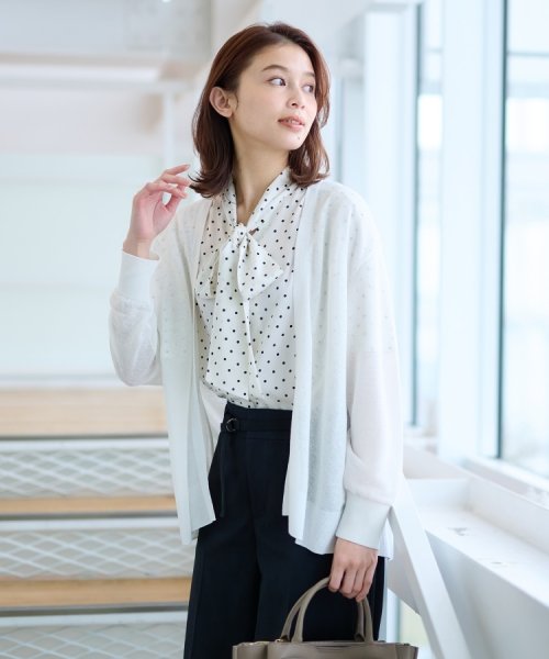 【清涼感／春夏素材】ガーター編み着流しカーディガン 