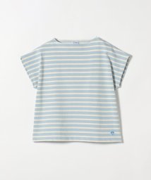 SHIPS any WOMEN(シップス　エニィ　ウィメン)/ORCIVAL:〈手洗い可能〉フレンチスリーブ ボーダー TEE/ライトブルー