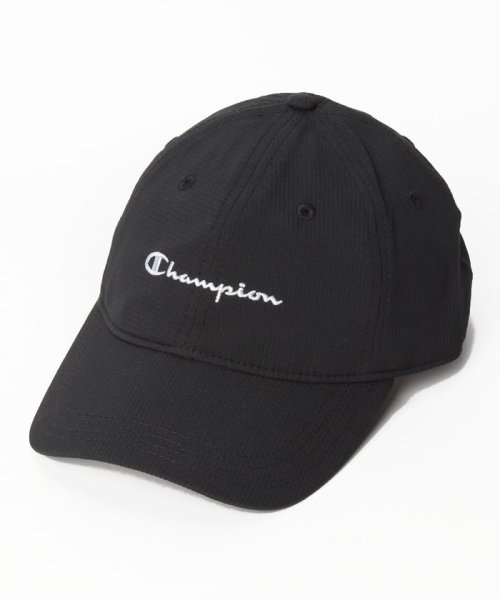 CHAMPION(チャンピオン)/【Champion / チャンピオン】キャップ 帽子 ベースボールキャップ コットン ツイル ロゴ 刺繍 ホワイト ブラック HH0601－590906/ブラック 