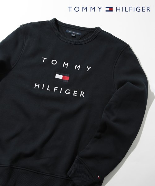 TOMMY HILFIGER(トミーヒルフィガー)/【TOMMY HILFIGER / トミーヒルフィガー】スウェット トレーナー 長袖 カットソー ロゴ クルーネック ロゴスウェット 裏起毛 78J9708/ネイビー