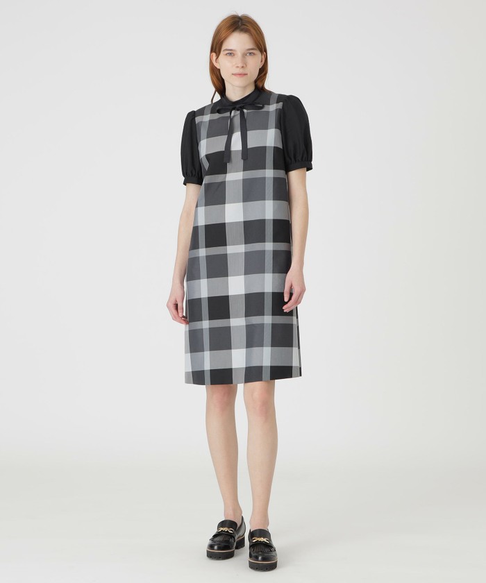 美品 クレストブリッジ チェックライトクロッシングツイルシャーリングドレス クレストブリッジチェックライトクロッシングツイルシャーリングドレス