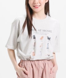 Honeys/ゆるアニマルプリントＴ トップス Tシャツ カットソー レディース 白 黒 半袖 /506004343