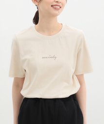 Honeys/ロゴプリントＴシャツ トップス Tシャツ カットソー レディース 白 黒 ロゴ 半袖 /506004350