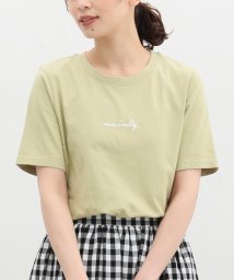 Honeys(ハニーズ)/ロゴプリントＴシャツ トップス Tシャツ カットソー レディース 白 黒 ロゴ 半袖 /グリーン