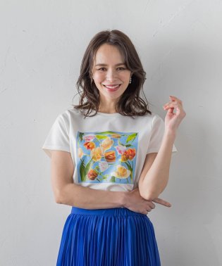 Viaggio Blu/【KEITA KAWASAKI × Viaggio Bluコラボ】フラワープリントTシャツ/506005007