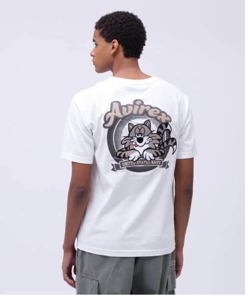 AVIREX(AVIREX)/《WEB&DEPOT限定》TOMCAT EMBROIDERY T－SHIRT / トムキャット エンブロイダリー Tシャツ /ホワイト