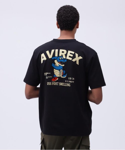 AVIREX(AVIREX)/《WEB&DEPOT限定》USS FORT SNELLING T－SHIRT / USS フォートスネリング Tシャツ / AVIREX /ブラック