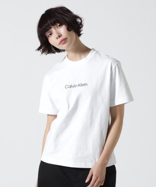 B'2nd(ビーセカンド)/Calvin Klein（カルバンクライン）ロゴプリントボクシーTシャツ/ホワイト