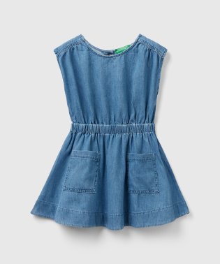 BENETTON (UNITED COLORS OF BENETTON GIRLS)/キッズノースリーブバックメタルボタンデニムワンピースG/506006235