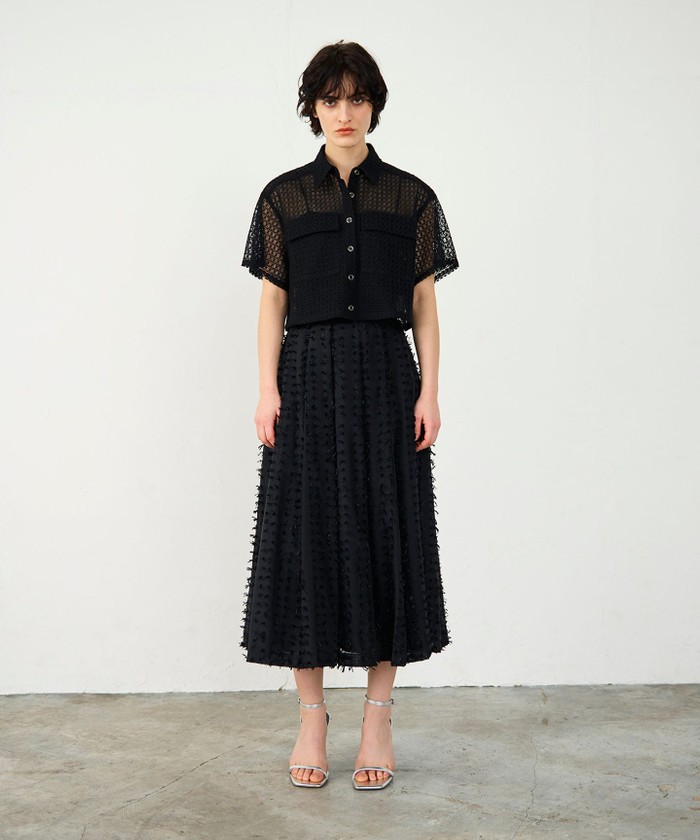 GRACECONTINENTAL 【セットアップ対応商品】シアージャガード スカート ブラック 36 GRACECONTINENTAL 【セットアップ対応商品】シアージャガード スカート ブラック 36