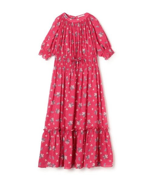 コットンジョーゼット シャーリングワンピース 