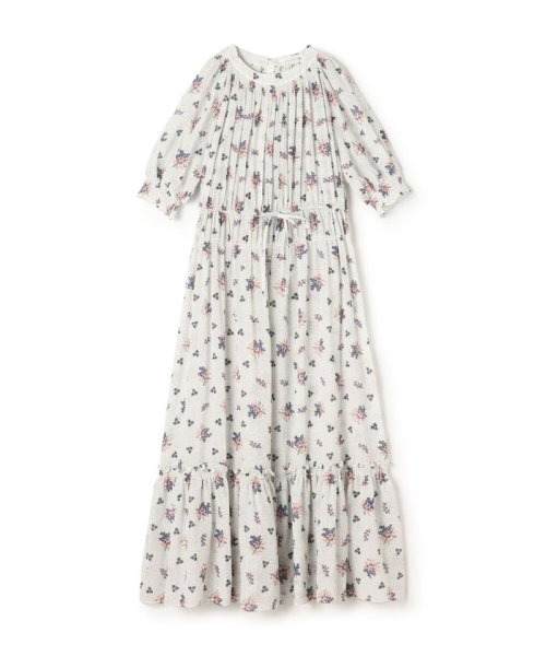 コットンジョーゼット シャーリングワンピース 