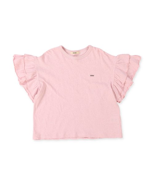 FITH(フィス)/リサイクル天竺フリル袖Tシャツ/ピンク