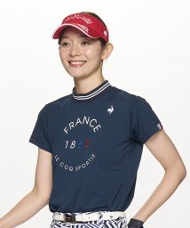 le coq sportif GOLF (ルコックスポルティフ（ゴルフ）)/【ストレッチフォーサー】モックネックロゴ半袖シャツ/ネイビー