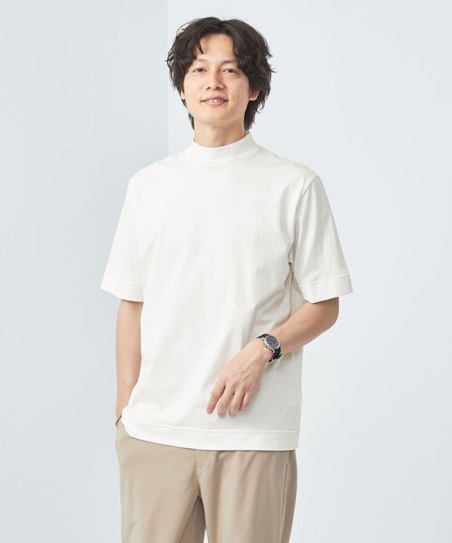 green label relaxing(グリーンレーベルリラクシング)/＜GIM＞プラチナフェイス コットン モックネック Tシャツ/WHITE