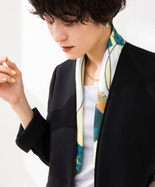 【manipuri/マニプリ】シルクプリントスカーフ65（コラージュバルーンヒストリー） 