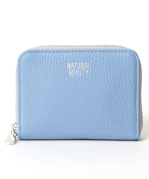 NATURAL BEAUTY(ナチュラルビューティー（バッグ）)/グラス ラウンドファスナー 2つ折り財布 ミニ財布/ブルー
