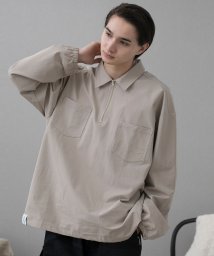 aimoha(aimoha（アイモハ）)/aimoha men FUNCTIONAL CPO SHIRT ファンクショナルCPOシャツ吸水速乾/ベージュ