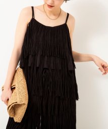 NOLLEY’S sophi(ノーリーズソフィー)/【crinkle crinkle crinkle/クリンクル クリンクル クリンクル】cotton voile fringe camisole/ブラック