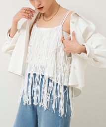 NOLLEY’S sophi(ノーリーズソフィー)/【crinkle crinkle crinkle/クリンクル クリンクル クリンクル】cotton voile fringe camisole/オフホワイト