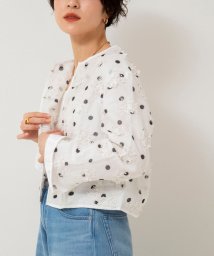 NOLLEY’S sophi(ノーリーズソフィー)/【crinkle crinkle crinkle/クリンクル クリンクル クリンクル】3D embroidery dot bolero/ホワイト系その他4