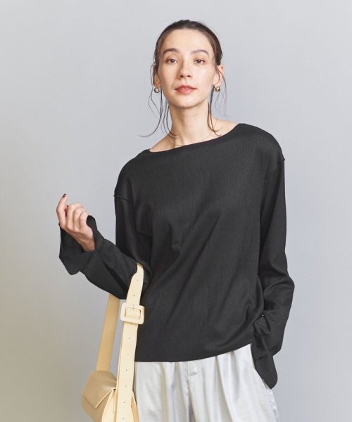 BEAUTY&YOUTH UNITED ARROWS(ビューティーアンドユース　ユナイテッドアローズ)/【WEB限定】楊柳 ロングスリーブプルオーバー －ウォッシャブル－/BLACK