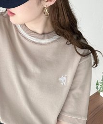 Classical Elf/レトロ配色が可愛い。綿100%、編立リブワンポイント刺繍鹿の子Tシャツ/506005366