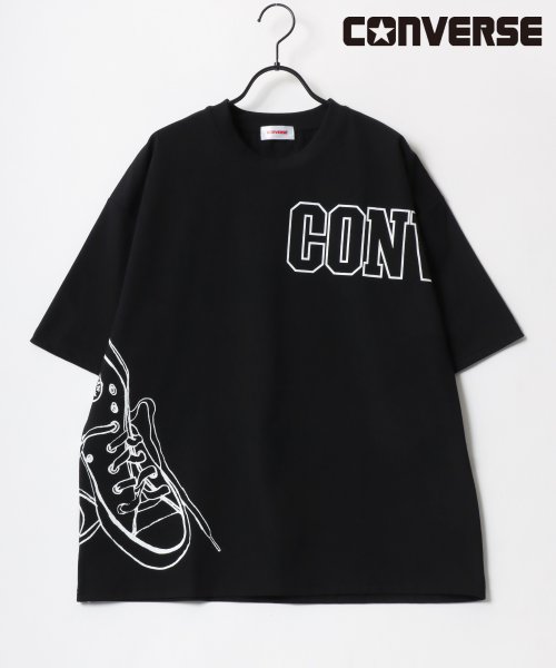 LAZAR(ラザル)/【Lazar】CONVERSE/コンバース オーバーサイズ 接触冷感/UVカット/吸水速乾 アムンゼン ロゴ オールスター ビッグプリント 半袖Tシャツ/柄2