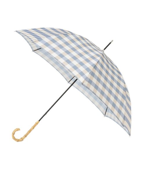 Ober Tashe(ESPERANZA／OberTashe)/晴雨兼用 UVカット80％ ギンガムチェック長傘 雨傘/サックスブルー（090）
