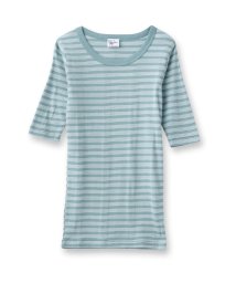 DRESSTERIOR(ドレステリア)/Robert．P．Miller（ロベルト・ピー・ミラー）パネルリブ 5分袖Tシャツ　822C/サックスブルー（390）