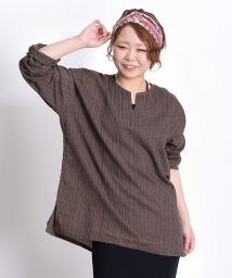 ZIP FIVE/長袖 キーネックTシャツ ロンT エスニックシャツ/506008181