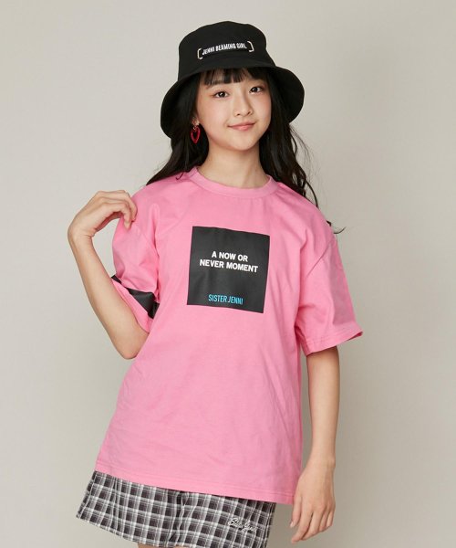 SISTER JENNI(シスタージェニィ)/ボックスロゴワイドTシャツ/ピンク