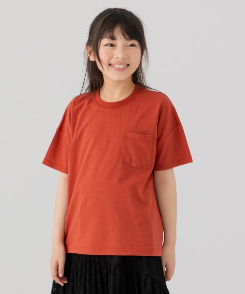 chil2(チルツー)/胸ポケット付き半袖Tシャツ/テラコッタ