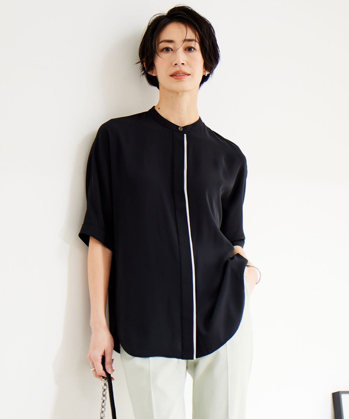 ★値下げ　ICB　シャツ・ブラウス　Lサイズ　タグ付き新品 ブラック系｜シャツ・ブラウス｜ICB(アイシービー)｜阪急百貨店