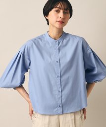 Dessin(デッサン)/【洗える】ボリュームスリーブバンドカラーシャツ（S～L）/ブルー（091）