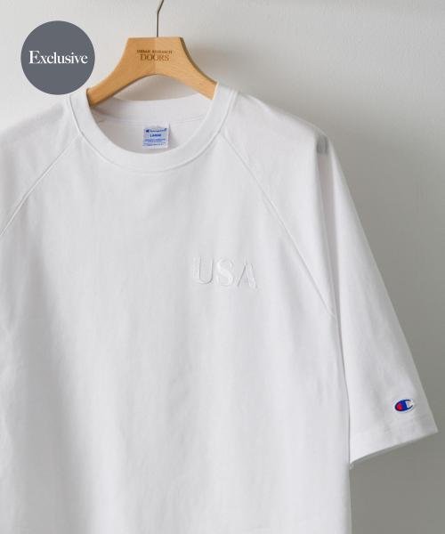 URBAN RESEARCH DOORS(アーバンリサーチドアーズ)/『別注』Champion×DOORS　RAGLAN USA T－Shirts/ホワイト