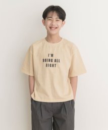 URBAN RESEARCH DOORS（Kids）(アーバンリサーチドアーズ（キッズ）)/『WEB/一部店舗限定』製品染めフロッキープリントロゴTシャツ(KIDS)(150cm)/BEIGE