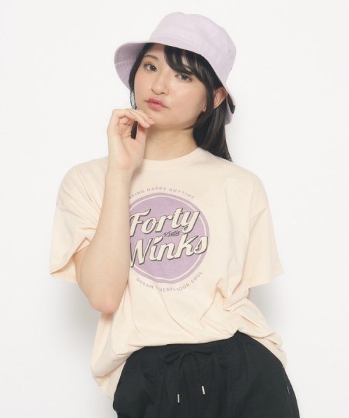 PINK-latte(ピンク　ラテ)/【130cmあり】サークルロゴTシャツ/イエロー（066）